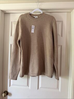 Todd Snyder Sand Basketweave Roll Crew Sz L.  New. Box10